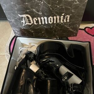 Demonia Glossy Black Platform Footwear